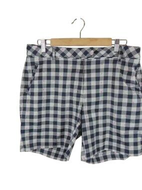 Lady Hagen Womens East Hampton Dotted Plaid Golf Bermuda Shorts Size 12